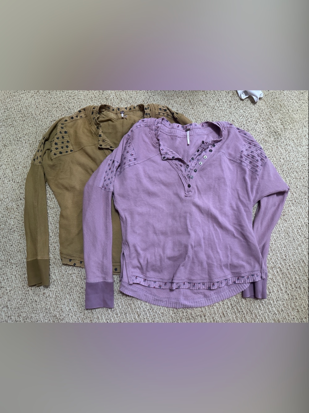 EUC lot of two free people Henley thermals with long sleeves